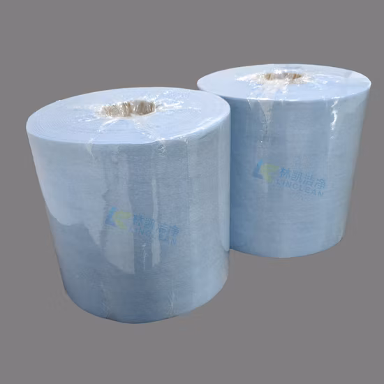 Blue Nonwoven Dust Free Cleaning Airlaid Paper Rolls Cleanroom Paper for Auto Wiping
