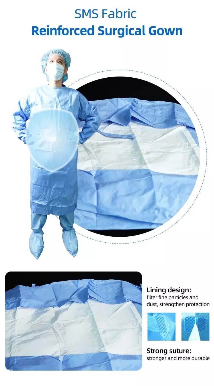 Gowns SMS Gown China PPE Isolation Disposable Medical Protective Clothing