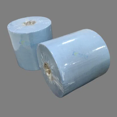 O papel Airlaid da limpeza livre de poeira não tecido azul Rolls o papel da sala de limpeza para a auto limpeza
